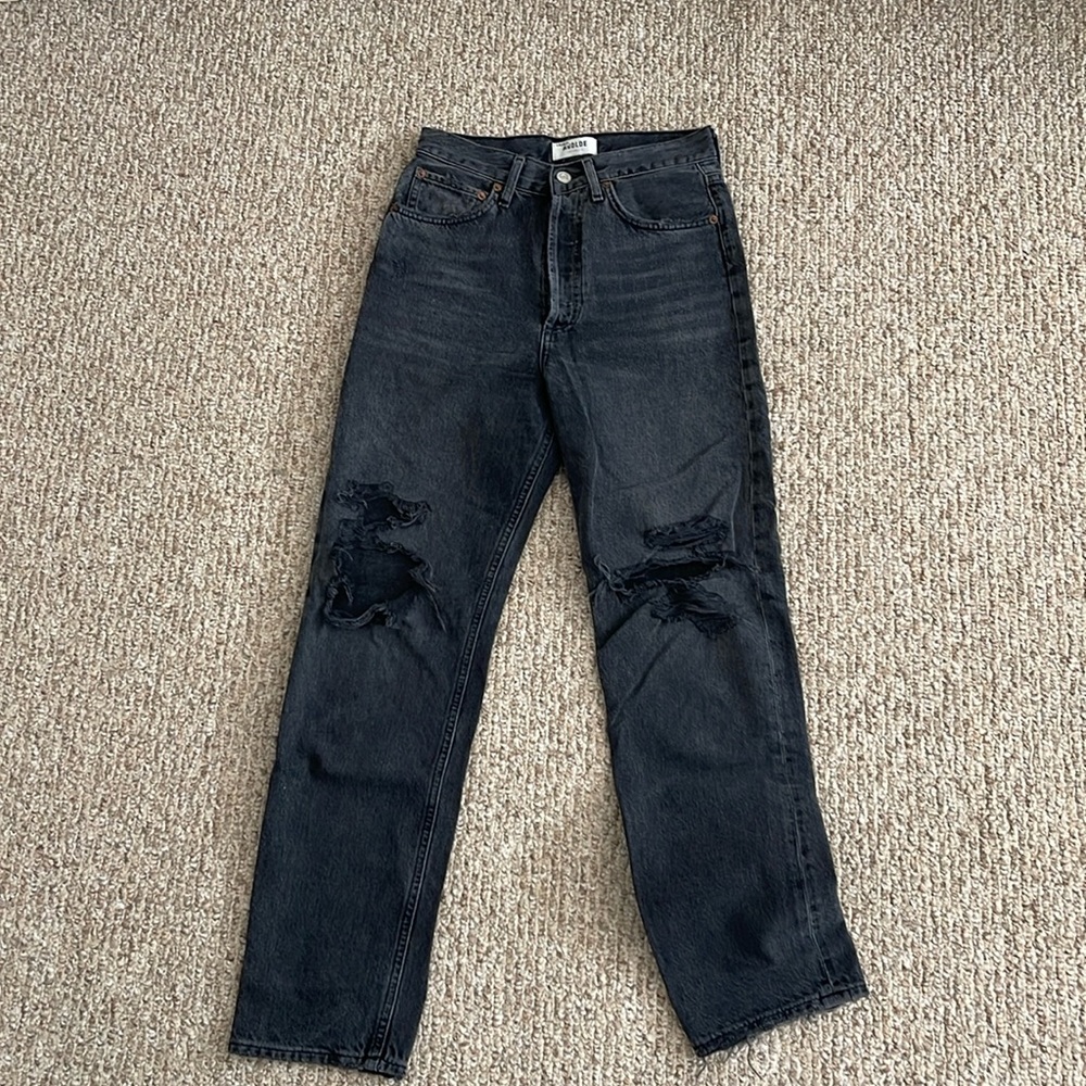 AGOLDE black ripped jeans